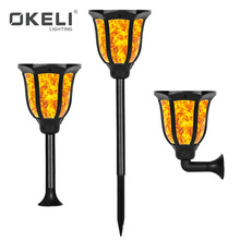 OKELI Large capacity lithium batteries 2200mAH garden lights solar powered outdoor waterproof led garden solar light